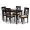 Baxton Studio Cherese Sand Upholstered Espresso Finished 5-Piece Wood Dining Set 157-9733-8026 - alternate 4